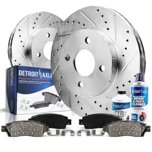 Detroit Axle - Front Brake Kit for 08-11 Ford Focus Drilled & Slotted Disc Brake Rotors 2008 2009 2010 2011 Replacement Ceramic Brakes Pads : 10.83" inch Rotor