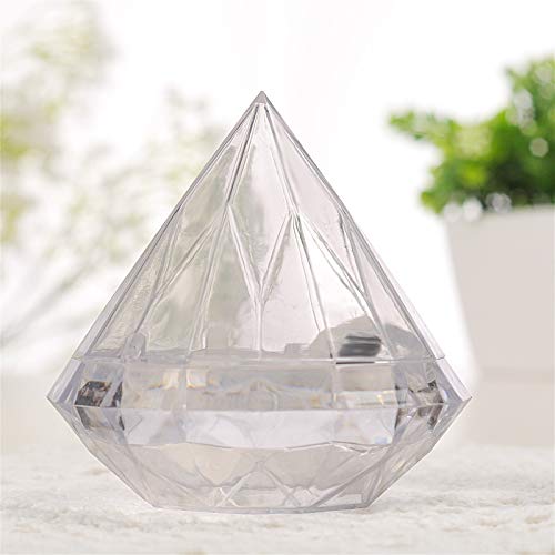 6 Pack Clear Diamond Shape Ornaments - Clear Plastic Fillable Ornaments - Christmas Fillable Ornaments, Bath Bomb Ornaments, Hollow Ornaments for Wedding Party Decoration, Craft Art, Holiday (9CM)