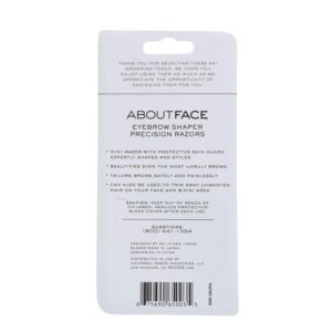 About Face Facial Razor & Eyebrow Shaper (3 Ct) - Removes Peach Fuzz on Cheeks, Chin, or Forehead & Delicately Shapes Eyebrows