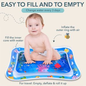 MAGIFIRE Tummy Time Water Mat for Infants 3-12 Months Old, Measures 27 inches x 21 inches, Water Mat for Babies, BPA-Free, Water Play Mat