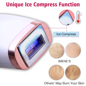 Permanent Hair Removal for Women & Men, IMENE 500,000 Flashes IPL Permanent Hair Removal & Upgrade Ice Compress - Home Use Hair Remover on Bikini line, Legs, Arms, Armpits - More Safe and Comfortable