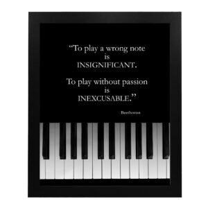 Playing w/o Passion is INEXCUSABLE - Motivational Wall Art, Encouraging Motivational Wall Decor Print With Beethoven Quotes Is For Wall Decorations For Home, Studio & Office Décor. Unframed-8x10"