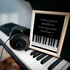 Playing w/o Passion is INEXCUSABLE - Motivational Wall Art, Encouraging Motivational Wall Decor Print With Beethoven Quotes Is For Wall Decorations For Home, Studio & Office Décor. Unframed-8x10"