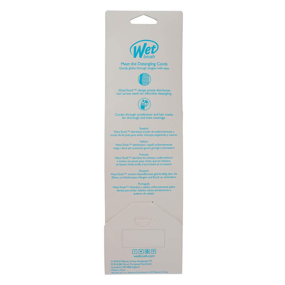 Wet Brush Detangling Comb, Pink - Wide Tooth Hair Detangler with WaveTooth Design that Gently and Glides Through Tangles - Brush Throough Conditioner and Hair Masks - Gentle On Scalp and Pain-Free