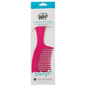 Wet Brush Detangling Comb, Pink - Wide Tooth Hair Detangler with WaveTooth Design that Gently and Glides Through Tangles - Brush Throough Conditioner and Hair Masks - Gentle On Scalp and Pain-Free