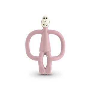 Matchstick Monkey Original Teething Toy for Baby 3 Months+, BPA-Free Food Grade Silicone, Easy to Hold & Naturally Fits in Mouth, Stimulates and Massages Sore Gums, Dusty Pink