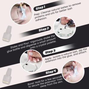 Eyelash Extension Glue Extra Strong Professional Lash Glue for Eyelash Extensions - Drys in 1-2s with 6-7 Week Retention by Existing Beauty Lashes 5ml