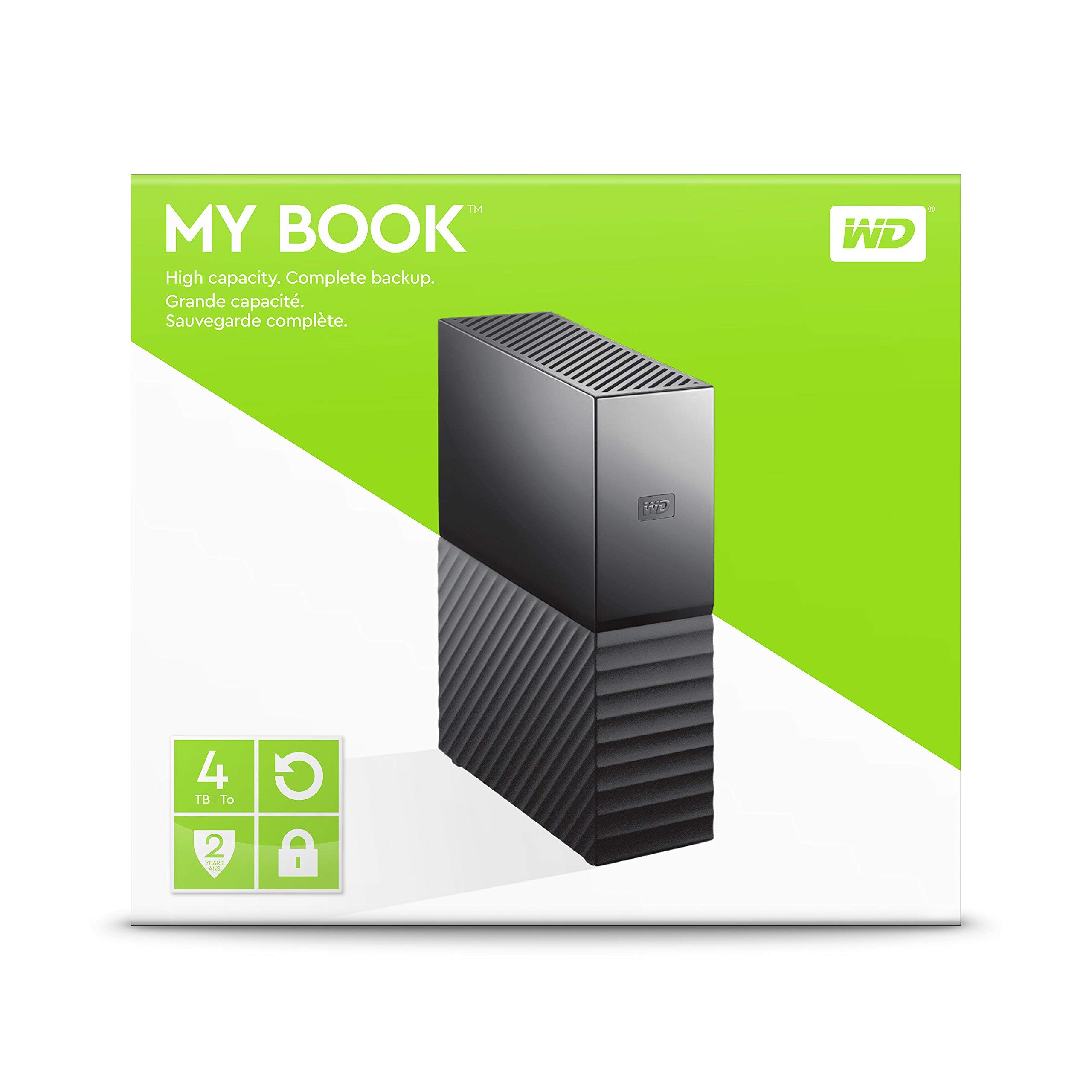 WD 4TB My Book Desktop External Hard Drive, USB 3.0 - WDBBGB0040HBK-NESN (Renewed)