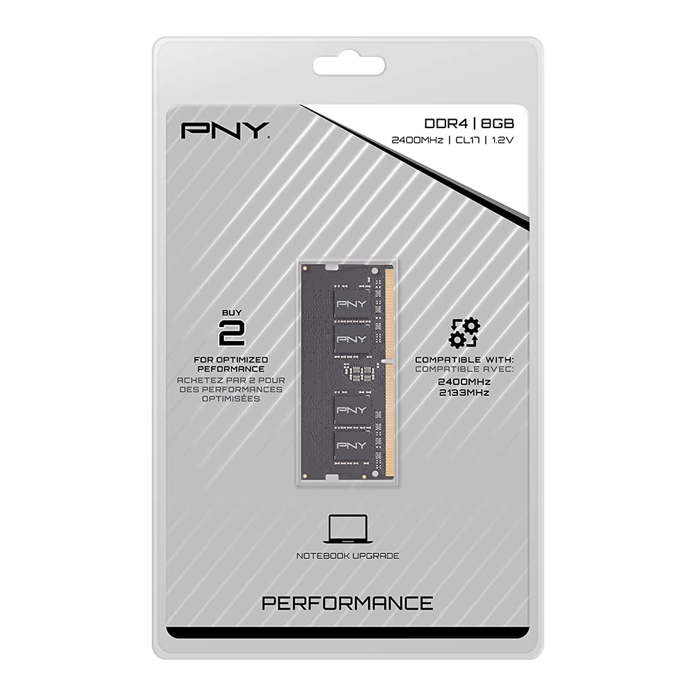 PNY Performance 8GB DDR4 2400MHz (PC4-19200) CL17 1.2V Notebook/Laptop (SODIMM) Computer Memory – MN8GSD42400