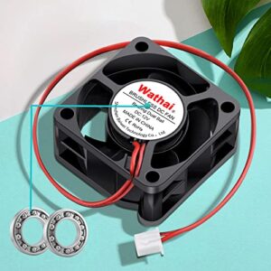 Wathai 40mm x 20mm 12V Dual Ball Bearing DC Brushless Cooling Fan for 12 Volt PSU Replacment, DIY Small Electronic Equipment Cooling