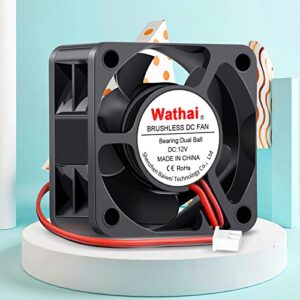 Wathai 40mm x 20mm 12V Dual Ball Bearing DC Brushless Cooling Fan for 12 Volt PSU Replacment, DIY Small Electronic Equipment Cooling