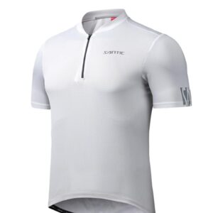 Santic Men's Cycling Jersey Short Sleeve with 3 Rear Pockets Half Zip Breathable Moisture Wicking Quick Dry Biking Shirts