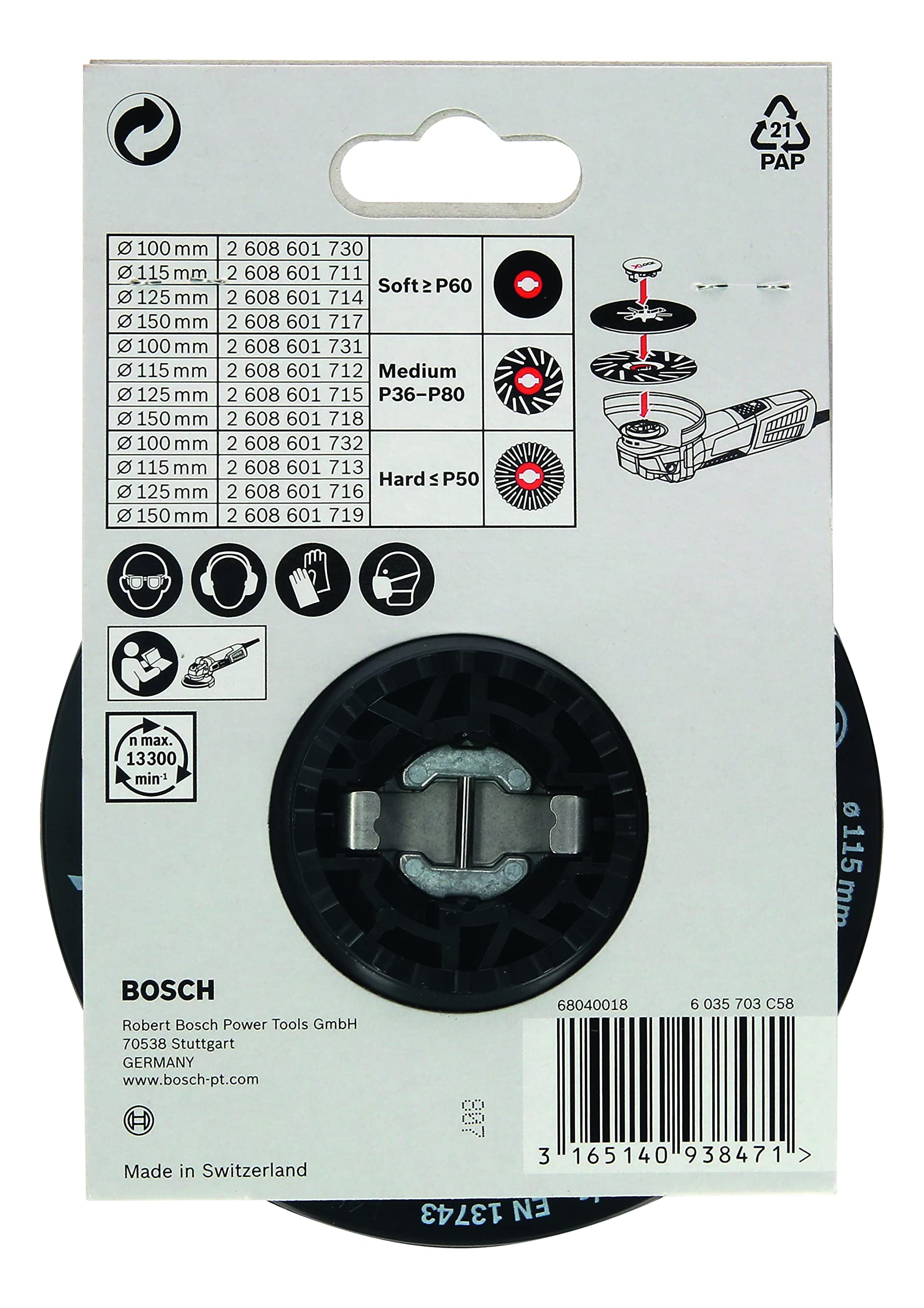 Bosch Professional Backing Pad, Soft (X-Lock, Diameter 115 mm)