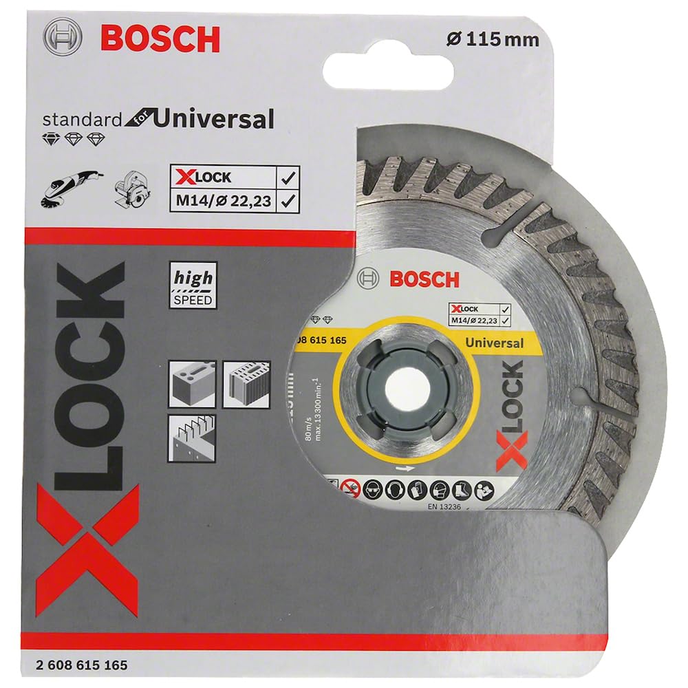 Bosch Professional Diamond Cutting Disc Standard (Universal, X-LOCK, Diameter 115 mm, Bore Diameter: 22.23 mm, Cutting Width 2 mm)