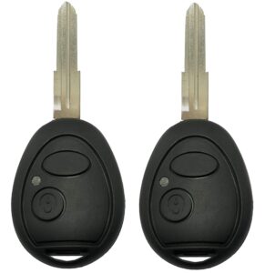 2 pack replacement key fob shell case fit for land rover discovery 1999-2004 keyless entry remote casing key cover housing with uncut blade blank (black)