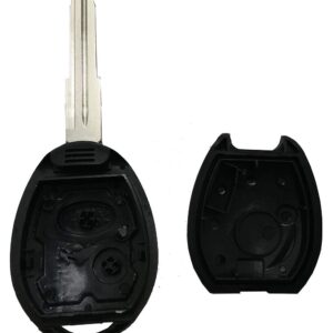 2 Pack Replacement Key Fob Shell Case Fit for Land Rover Discovery 1999-2004 Keyless Entry Remote Casing Key Cover Housing with Uncut Blade Blank (Black)