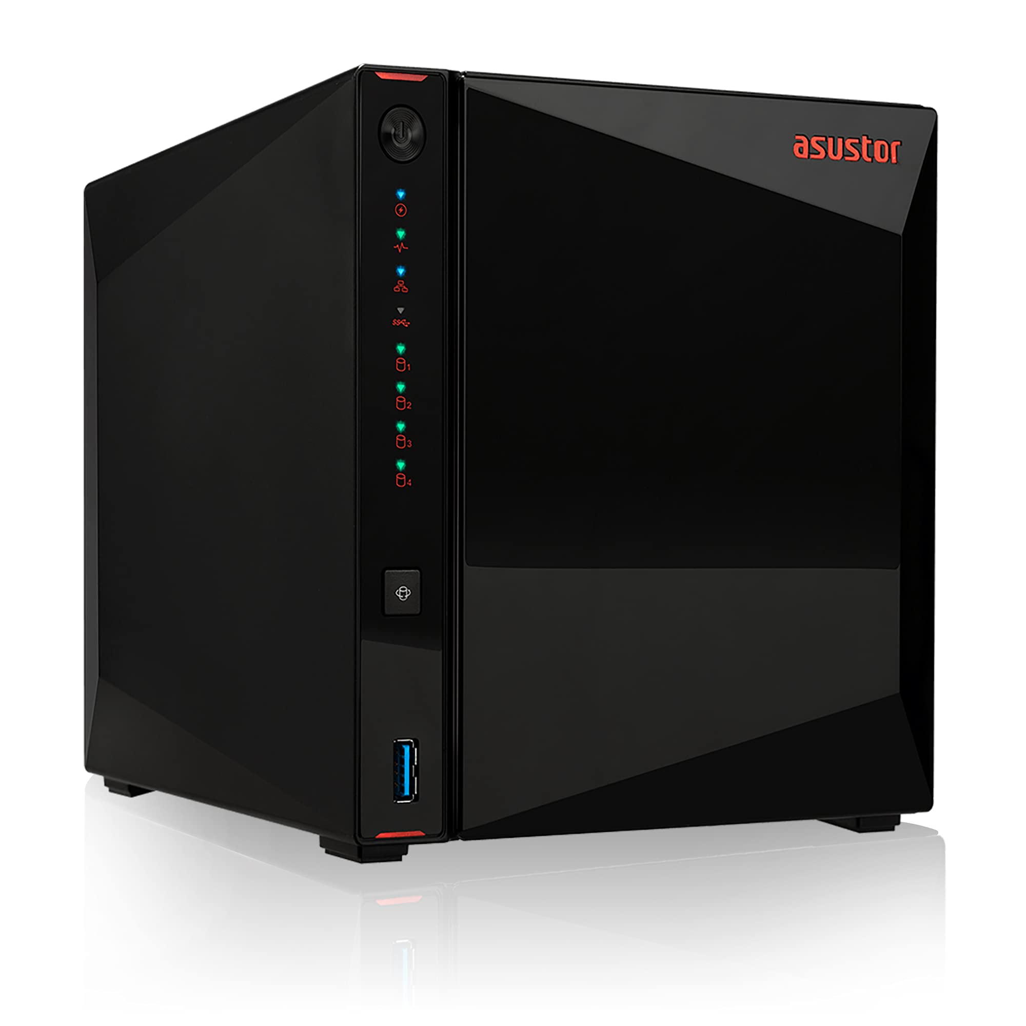 Asustor AS5304T - 4 Bay NAS, Intel Celeron Quad-Core, 2 2.5GbE Ports, 4GB RAM DDR4, Gaming Network Attached Storage, Personal Private Cloud (Diskless)