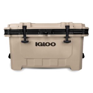 Igloo Tan IMX 70 Qt Lockable Insulated Ice Chest Injection Molded Cooler with Carry Handles