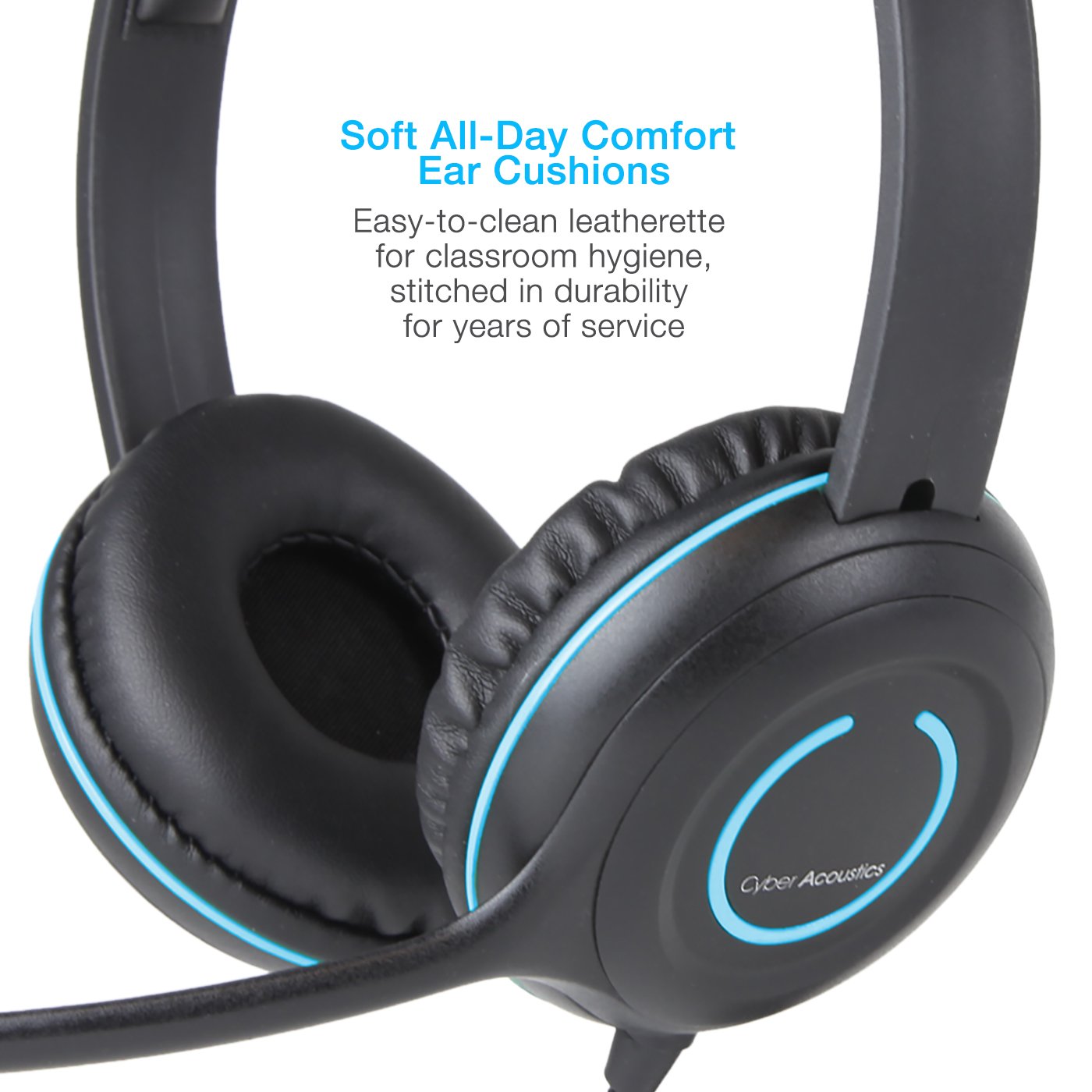 Cyber Acoustics (20 Pack) 3.5mm Stereo Headset with Headphones and Noise Cancelling Microphone for PCs, Tablets, and Cell Phones in The Classroom or Home (AC-5002) …