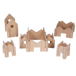 the freckled frog - ff410 the freckled frog happy architect - natural - set of 28 - ages 2+ - wooden building blocks for preschoolers and elementary aged kids