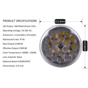 LED PAR36 Aviation Grade Aircraft Landing Light White 2,100 Lumens Spot Narrow Beam (Screw Terminal)