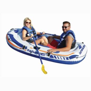 Generic Pathfinder Inflatable Raft 2 Person Boat with Pump Oars Sports River Canoe Rafting Outdoor Beach Lake