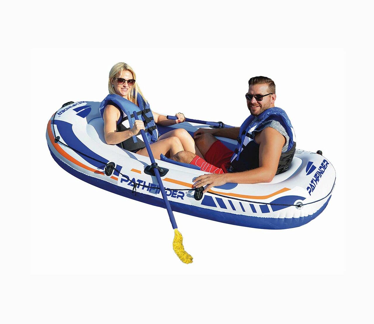 Generic Pathfinder Inflatable Raft 2 Person Boat with Pump Oars Sports River Canoe Rafting Outdoor Beach Lake