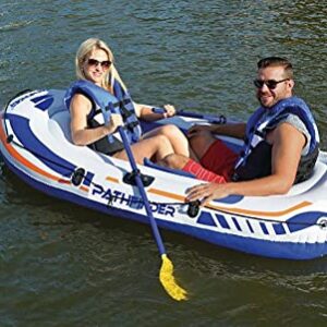 Generic Pathfinder Inflatable Raft 2 Person Boat with Pump Oars Sports River Canoe Rafting Outdoor Beach Lake