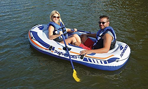 Generic Pathfinder Inflatable Raft 2 Person Boat with Pump Oars Sports River Canoe Rafting Outdoor Beach Lake