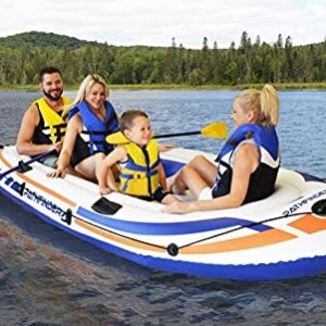 Generic Pathfinder Inflatable Raft 2 Person Boat with Pump Oars Sports River Canoe Rafting Outdoor Beach Lake