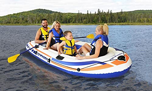 Generic Pathfinder Inflatable Raft 2 Person Boat with Pump Oars Sports River Canoe Rafting Outdoor Beach Lake