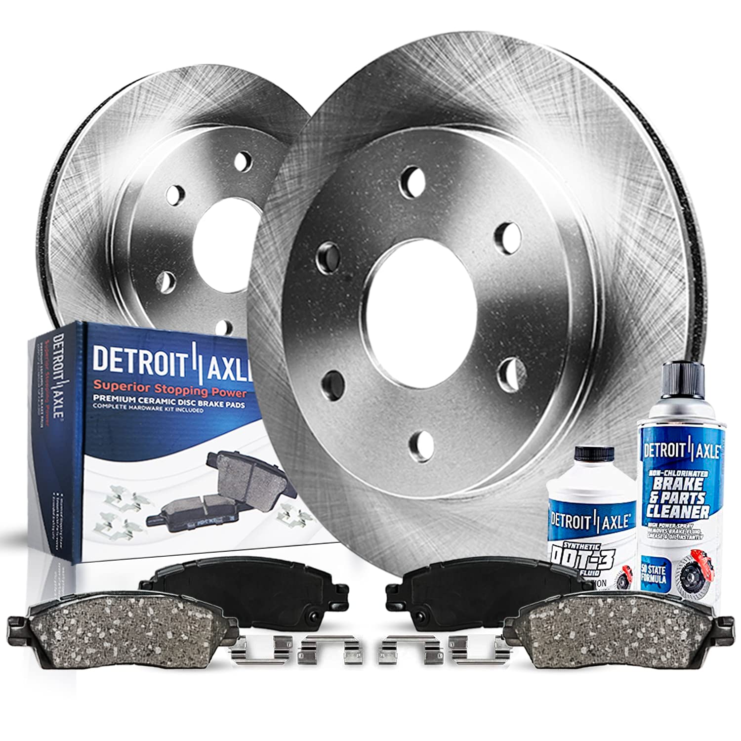 Detroit Axle - 4WD Front Brake Kit for 04-08 Ford F-150, 06-08 Lincoln Mark LT Replacement 2004 2005 2006 2007 2008 Disc Brake Rotors Ceramic Brakes Pads 6 Lugs