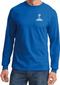 ford shelby cobra pocket print long sleeve shirt, royal large