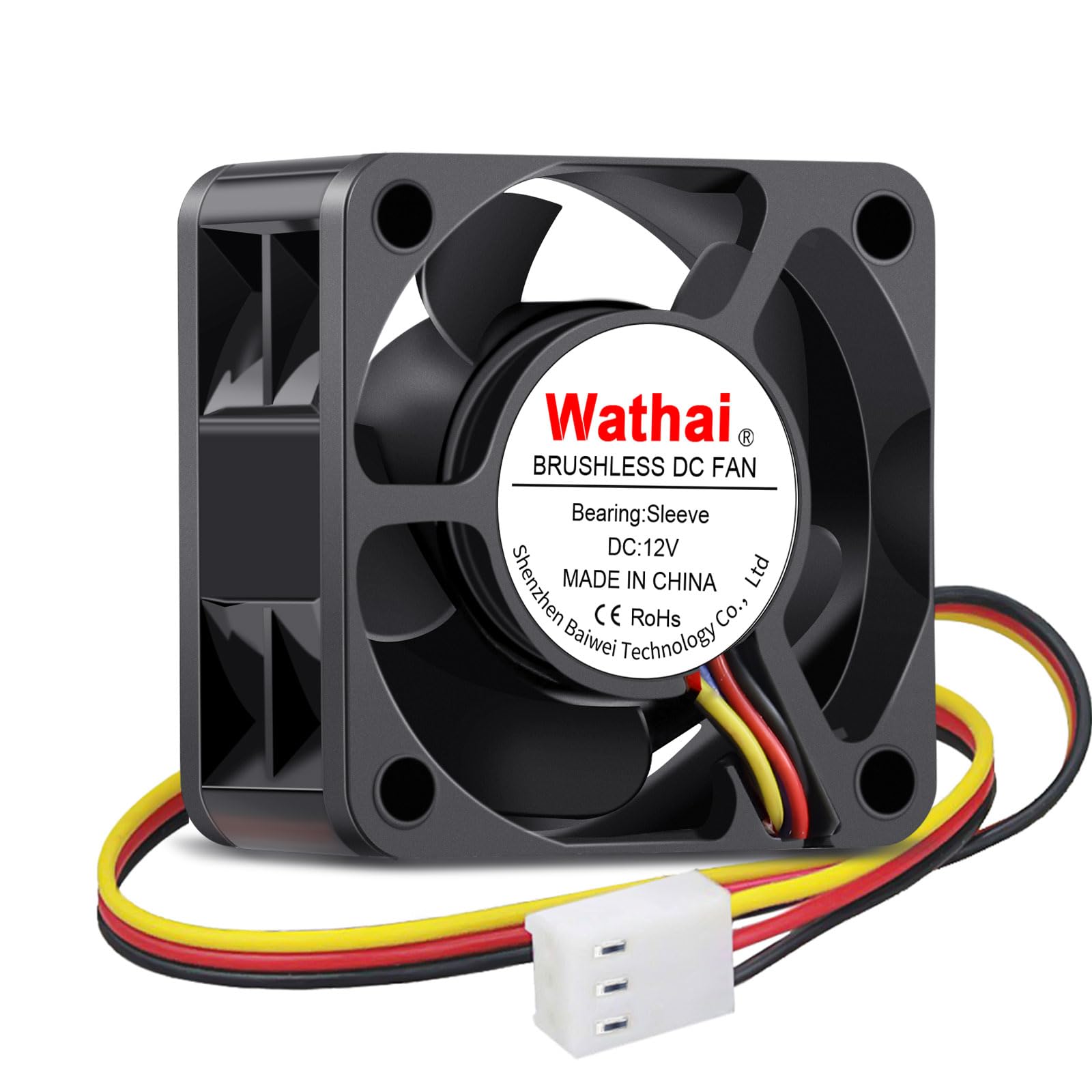 Wathai 40mm x 20mm 3pin Computer Case Fan 12V High Speed Replacement for DIY CPU Cooler, Routers, Switches, NAS,DVRs Cooling 2 Pack