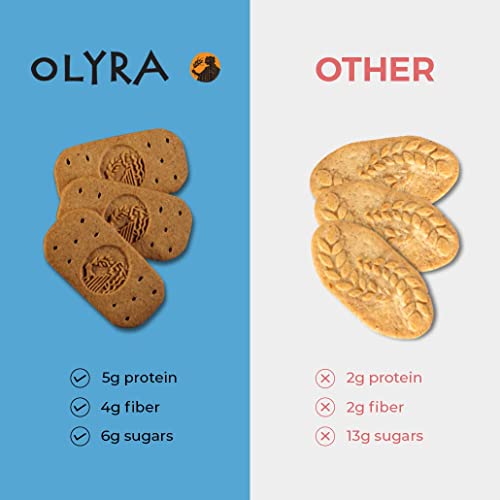 Olyra Breakfast Biscuits Cinnamon Tahini | Kids Healthy Snacks | Low Sugar, High Fiber, Plant-Based Protein | Breakfast Cookies 4 Count (Pack of 1)