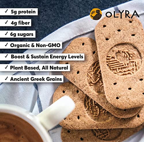 Olyra Breakfast Biscuits Cinnamon Tahini | Kids Healthy Snacks | Low Sugar, High Fiber, Plant-Based Protein | Breakfast Cookies 4 Count (Pack of 1)