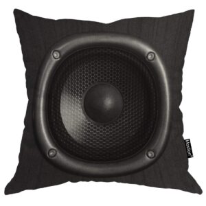 moslion throw pillow cover speaker 18x18 inch music sound fashion cool young black square pillow case cushion cover for home car decorative cotton linen