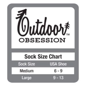 Outdoor Obsession Mens Insect Shield Crew Socks 3 Pair Pack (Olive, Men's Shoe Size 9-13 - Sock Size Large)