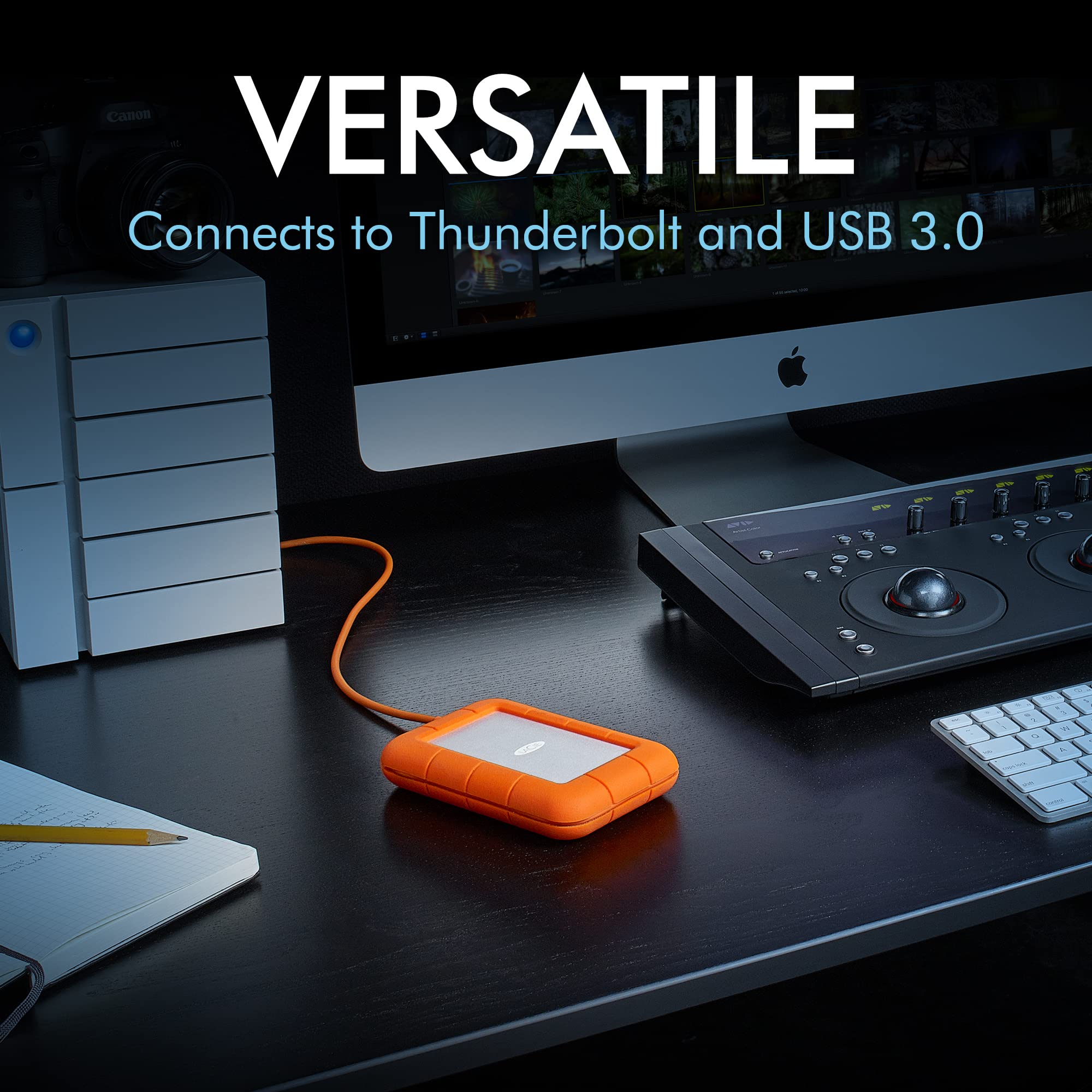 LaCie Rugged RAID 4TB, Thunderbolt and USB 3.0 Portable Hard Drive (STFR4000800) (Renewed)