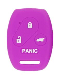 kawihen silicone key fob cover compatible with honda accord accord crosstour cr-v civic element pilot oucg8d-380h-a n5f-s0084a n5f-a05taa (purple)
