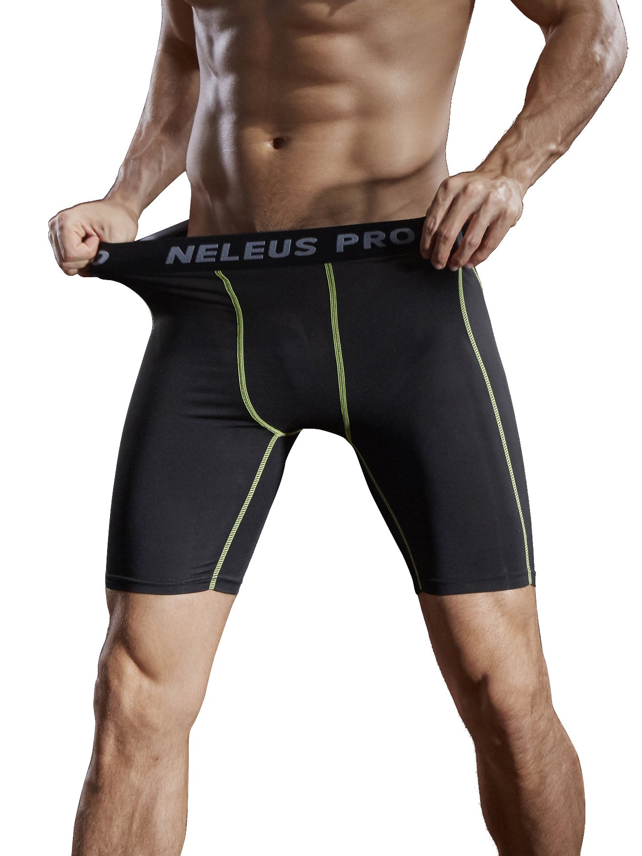 NELEUS Men's 3 Pack Compression Short,047,Black,US XL,EU 2XL