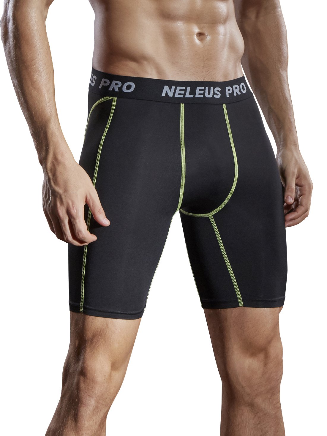 NELEUS Men's 3 Pack Compression Short,047,Black,US XL,EU 2XL