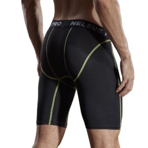 NELEUS Men's 3 Pack Compression Short,047,Black,US XL,EU 2XL