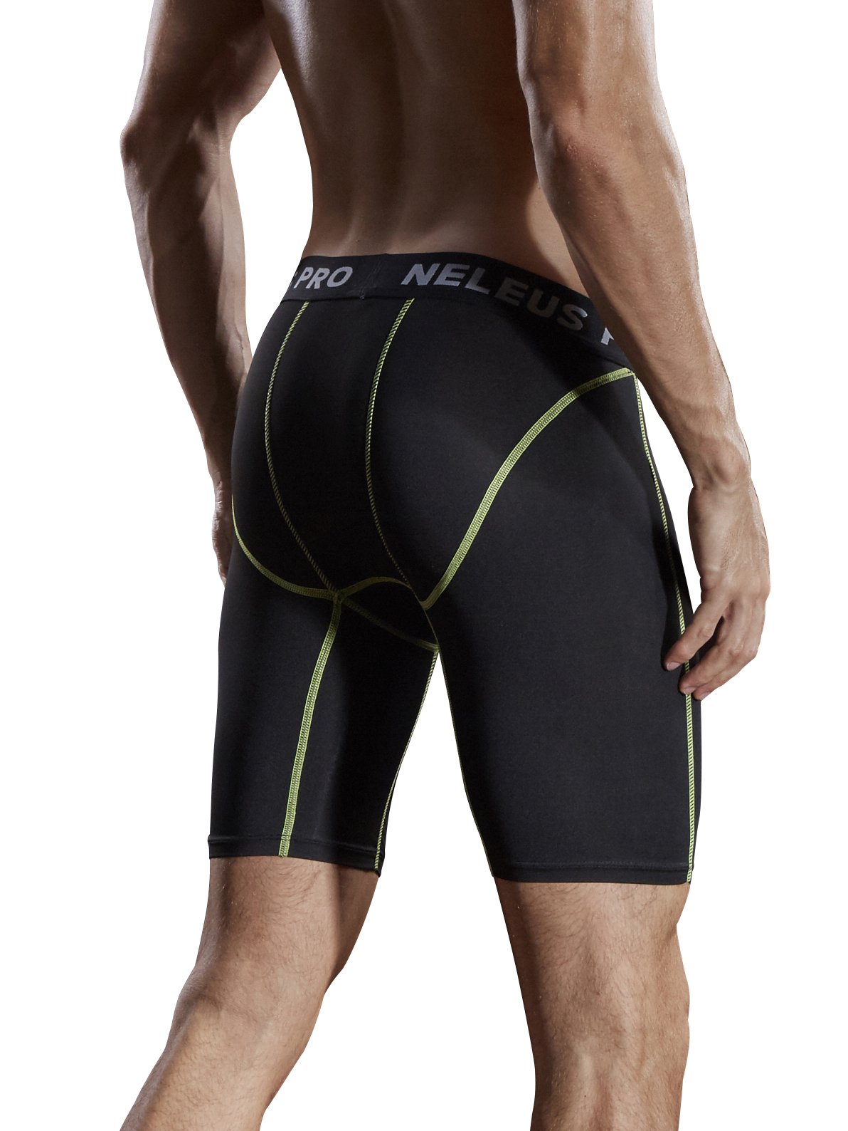 NELEUS Men's 3 Pack Compression Short,047,Black,US XL,EU 2XL