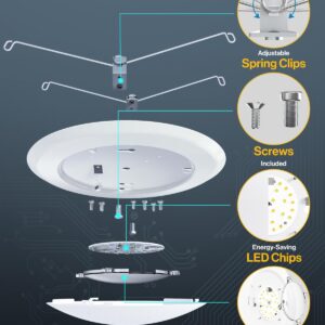 Sunco Lighting 12 Pack 5/6" LED Disk Lights Flush Mount Ceiling Light Fixture Recessed 5000K Daylight, 100W Equivalent 15W, 1050LM, Dimmable Low Profile Surface Mount ETL & Energy Star Listed