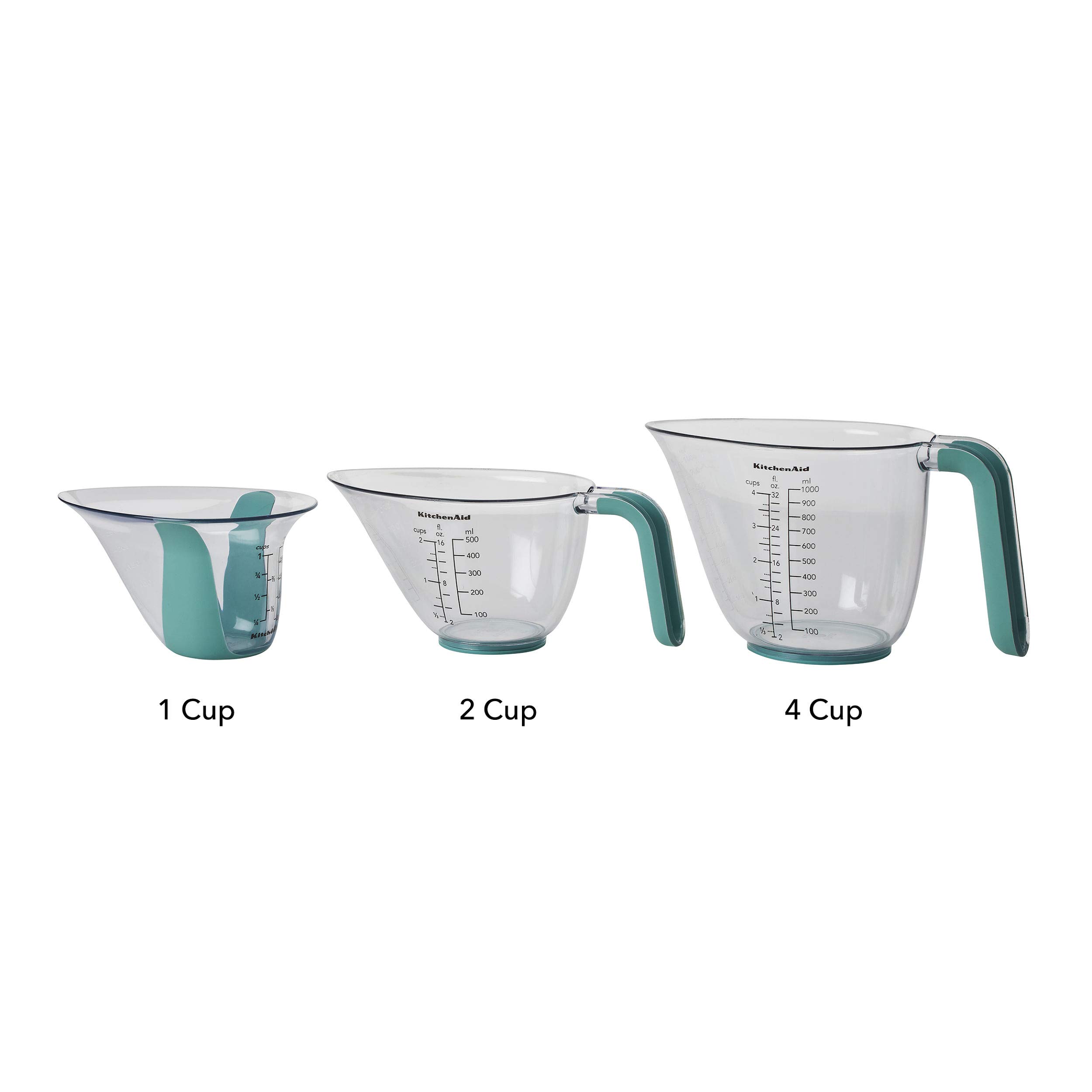 KitchenAid KO298OSAQA Gourmet Measuring Jugs, Set of 3, Aqua Sky