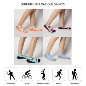 AIRSTROLL Coolmax Athletic Running Ankle Socks for Womens Colorful Low Cut Socks 4 Pack(Multicolor,4Pairs)