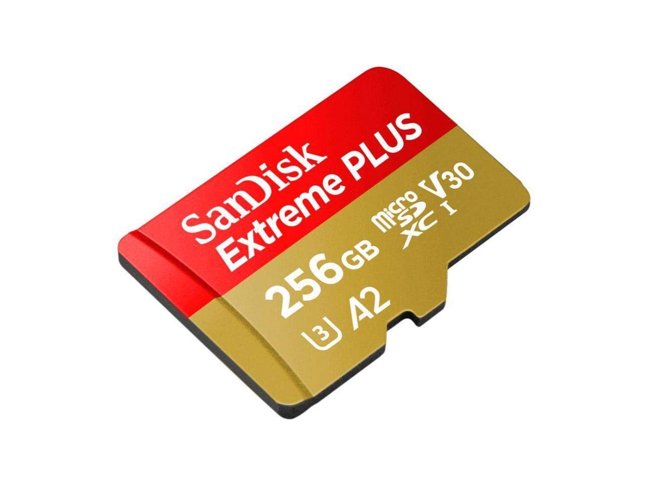 SanDisk Extreme Plus 256GB microSDXC Card with Adapter UHS-I, U3, A2, V30 - SDSQXBZ-256G-ANCMA