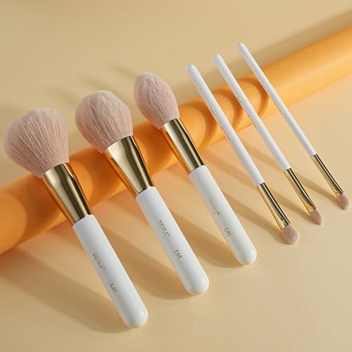 BEILI Makeup Brushes Set 30Pcs Professional Makeup Brush Premium Pink Vegan Synthetic Kabuki Foundation Blending Brush Face Powder Blush Concealers Eye Shadows Make Up Brush Set (White/Rose Golden)