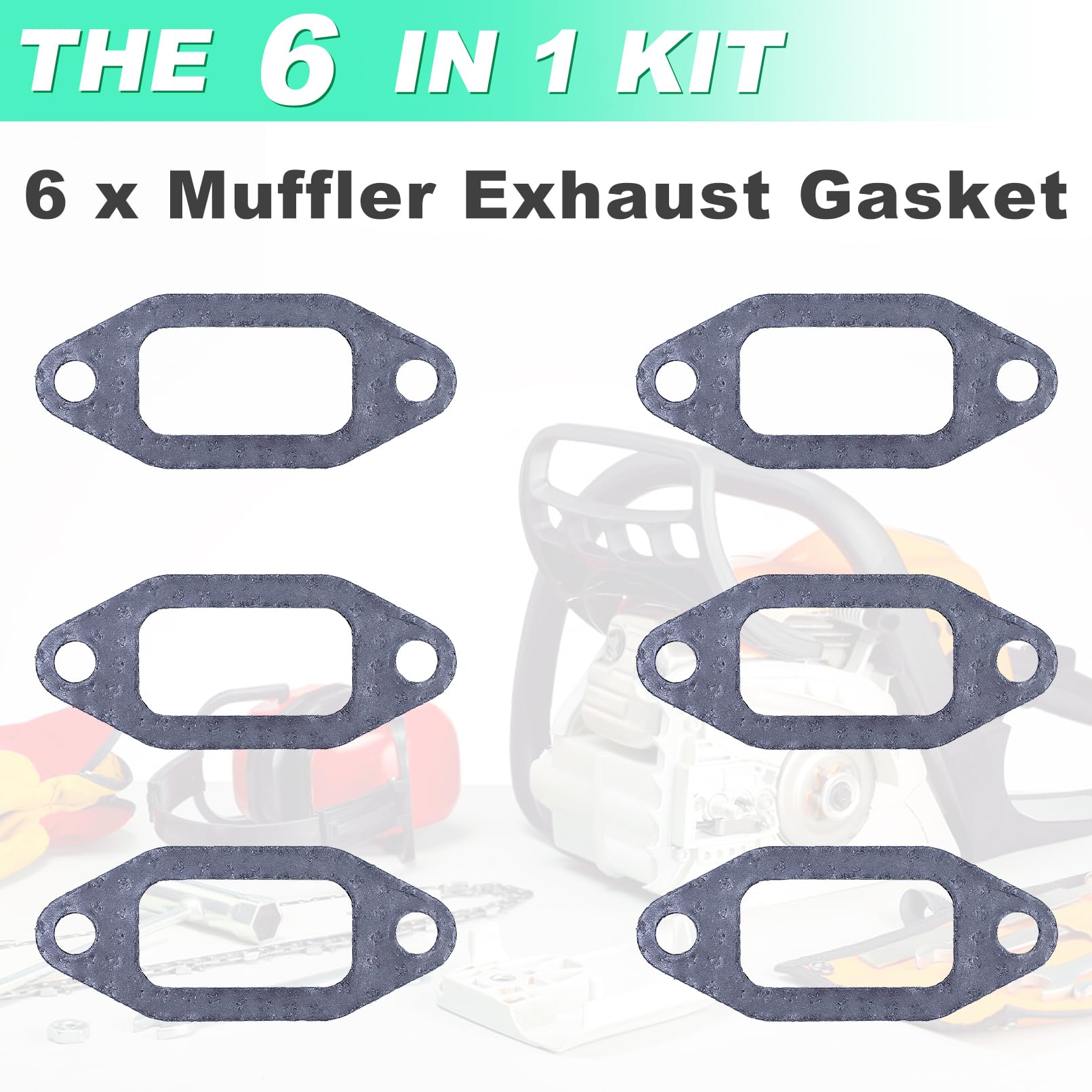 Adefol 6 x Exhaust Muffler Gasket for Husqvarna 365 362 371 372 365 362 371 372 385 390 XP 371K 375K Saws 503775901